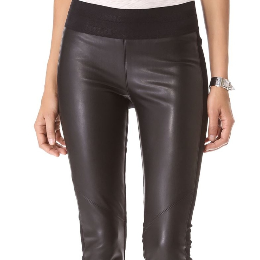 PAIGE Paloma Vegan Leather Leggings Black XS - Picture 3 of 7